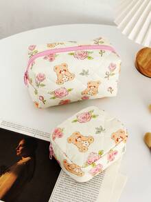 1Piece Quilted Sanitary Napkin Period Bag For Teen Girls, Sanitary Napkin Storage Bag, Cute Quilted Floral Sanitary Pad Bags Pounch, Portable Tampons Zipper Organizer Bag For School Girls Cute Cherry Pattern Mini Makeup Bag Lipstick Storage Bag Mini Makeup Bag For Purse Clutch Makeup Organizer Pouch For Women Preppy Small Cute Makeup Bag Coin Purse - Multicolor - View 5