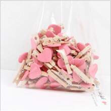 1 Pack Of 50 Pcs 3cm Mini Photo Clips Colorful Love Wooden Clips Creative Clips Photo Home Decoration Cartoon Crafts, Christmas - Multicolor - View 9