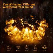 1 dây đèn LED hộp pin chống nước với bóng đèn Edison S14 cổ điển 20/10, thích hợp để tạo không khí và chiếu sáng trong nhiều hoạt động trang trí ngoài trời, cắm trại, đám cưới, tiệc tùng và lễ kỷ niệm ngày lễ, đèn chiếu sáng ngoài trời cho lối đi, sân, hiên - màu ấm - Xem 8