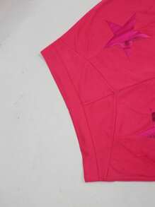 3 件套粉色无袖派对礼服套装（含围巾、印花上衣、打底裤）万圣节 - 粉色 - 查看 8