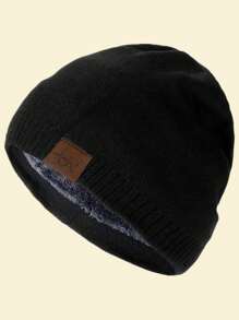 URGENTMAN 1 chiếc mũ len dệt kim thêu chữ trang trí cho nam - Mũ len ấm áp - Xem 11