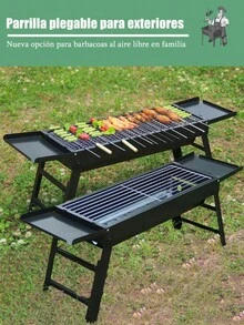 1 pc Parrilla para barbacoa casera, horno portátil plegable para exterior, set completo de parrilla casera, set de horno de carbón para exterior, parrilla de barbacoa, camping al aire libre, parrilla de barbacoa,Grado alimenticio, sin olor peculiar, espesamiento, reunión familiar, cena de amigos, plegable para el hogar, estante de barbacoa portátil, herramienta multiusos, pequeña estufa de acero inoxidable, horno de carbón espesado, barbacoa casera, rejilla de carbón - Negro - Ver 3