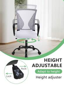 DOPINMIN Office Chair Mesh Chair With Ergonomic Lumbar Support And Armrest Adjustable Computer Chair Study Desk Chair Swivel Rolling Task Chair Modern Executive Chair - trắng - Xem 2