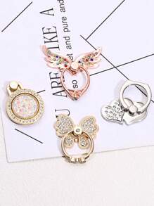 全金属指环天使翼水钻手机支架懒散支架防摔手机握把兼容 、Android 手机，生日、家人、朋友礼物指环支架，手机配件 - 多色 - 查看 3