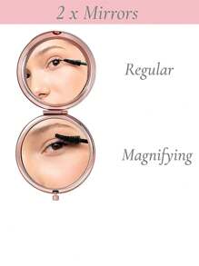 1pc Rose Gold-Color Ocean World Custom Engraved Portable Folding Compact Mirror, Ultra-Thin And Lightweight Stainless Steel Mirror Suitable For All Occasions And People, Foldable Square Pocket Mirror With Various Stylish Designs, Durable And Reliable, Convenient Handheld Makeup Mirror With 180° Flip Cover