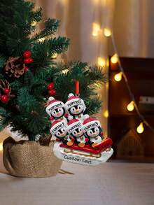 1pc Personalized Christmas Ornaments With Name - Custom Picture Christmas Ornaments 2025, Ornaments For Christmas Trees, Christmas Decor, Xmas Gifts For Mom Dad Pets Friend Gifts For Women Friendship,Personalized Family Christmas Tree Ornament - Penguin B - View 8