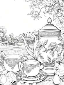 1 件下午茶涂色书原装升级纸加厚 22 页涂色书节日生日圣诞节新年派对礼物缓解压力消磨时间涂鸦绘画绘画艺术书也适用于养老院、返校、学校用品 - 1099 25x17cm single printing 22apges - 查看 9