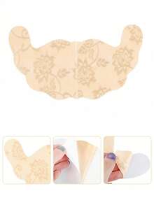 زوجان من صدريات نسائية لاصقة بدون أشرطة برافع وداعم حجم كبير مع خيط غير مرئي، وسادة هلالية لاصقة منقطة الشكل لرفع وتدعيم الصدر - بني فاتح - مشاهدة 6