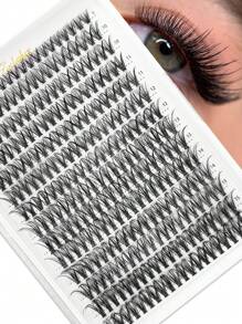 Queenice 280pcs 30D Curling 9-16mm DIY False Eyelashes, Natural & Lightweight, Delicate & Soft, Reusable, Suitable For Beginners For Home Or Outdoor Use, Applicable For Daily Life, Dates, Parties, Music Festivals, Halloween, Etc. - D - View 3