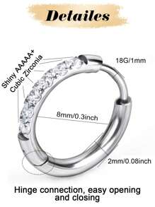 14K Gold Plated Stainless Steel Huggie Hoop Earrings,Dainty Pave Cubic Zirconia Cartilage Tiny Earring For Sensitive Ears Hypoallergenic Lightweight For Women Banquet Date Gift Fashion Jewelry For Multi-Party Wear 6mm 8mm10mm12mm Multiple Sizes