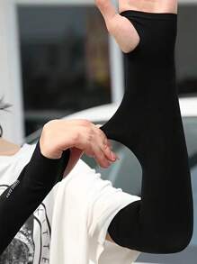 素色露指手套 - 黑色 - 查看 2