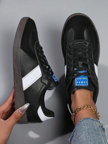 New High-Quality Fashion Casual Retro Sports Sneakers, Bicolor Luxury Flat Shoes Suitable For Students And Couples
