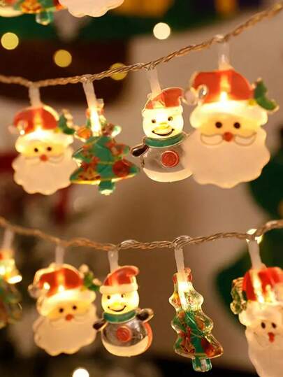 1pc Christmas LED String Lights Indoor Outdoor String Lights Santa Claus Decoration Waterproof Snowman Lights Bedroom Party Wedding Christmas Tree Decoration Best Gifts Birthday Home Decor Christmas Decorations Room Decor Winter