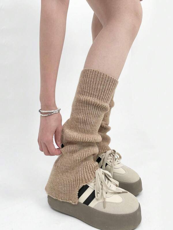 1 para nieregularnie ukształtowanych grubych zimowych, ciepłych i swobodnych skarpetek