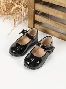 Infant/Toddler Girls Soft-Sole Butterfly Decoration Cute Prewalker Shoes For Everyday Casual Wear - Black - View 3