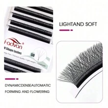Fadvan 5D W 睫毛 0.07 C/D 8-15mm 预制 W 扇形睫毛延长 自然柔软黑色/棕色 W 型睫毛 仿貂皮单根睫毛、专业睫毛嫁接、睫毛技术用品 睫毛簇、睫毛簇、单根睫毛、睫毛、假睫毛 - 黑色 - 查看 3