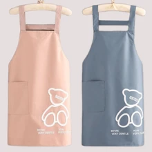 1 Piece Of PVC Waterproof And Oil Resistant Kitchen Apron With Teddy Bear Pattern And Side Pockets, Suitable For Kitchen Cooking, Home Cleaning, Garden Cleaning, Catering Chefs And Servers - Multicolor - View 8