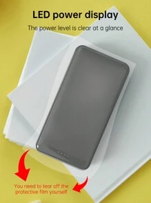 1 baterie externă de 10000mAh, 10W, cu 2 porturi USB (1 tip C, 1 micro), compactă și portabilă, cu indicatoare luminoase - Multicolor - Vizualizare 3