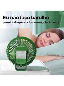 Mini Portable USB Rechargeable Fan 3 Speeds Mega Silent - màu xanh lá - Xem 3