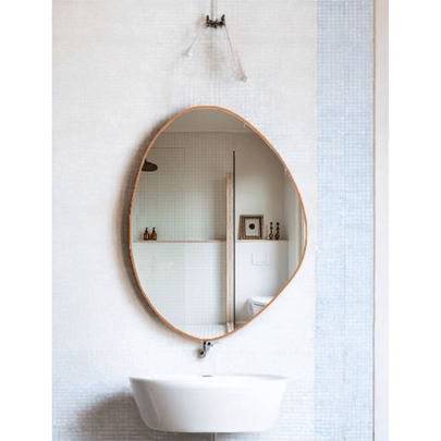 Espelhos Orgânicos Com Moldura Em Couro Pequeno