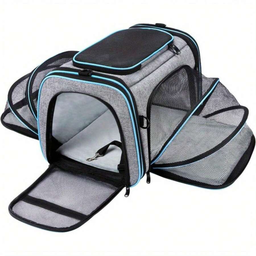 Approved Pet Carrier, Large Soft Sided Pet Travel TSA Carrier 4 Sides