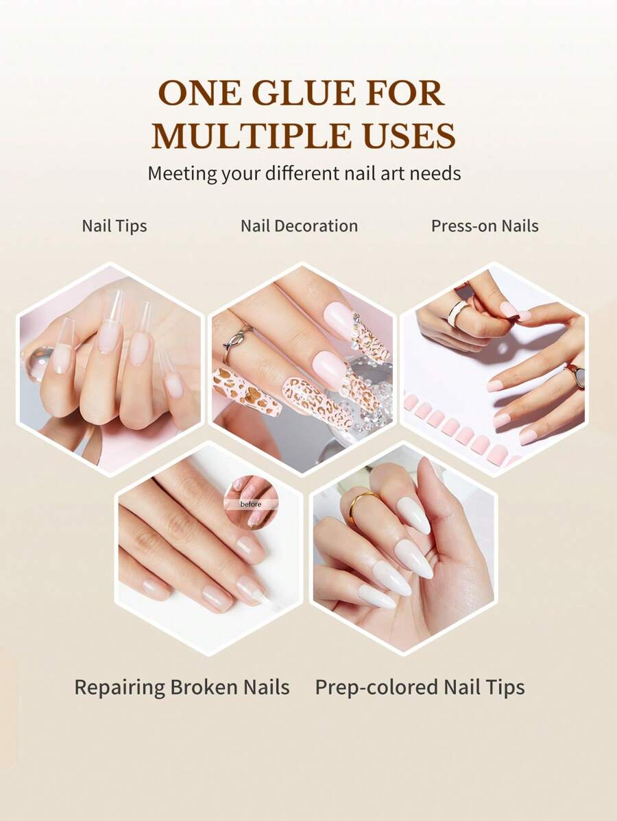 NAILGLOSS Nail Glue Nail Bond Brush In Nail Glue For Press On Nails