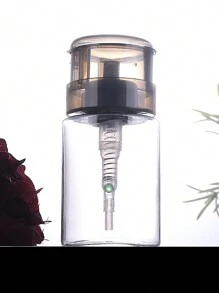 100ml Empty Black Clear Pump Dispenser Nail Polish Remover Pump Bottle Empty Alcohol Storage Dispenser Travel One-Touch Pump Bottle Dispenser Manicure Tools For Nail Polish & Makeup Remover