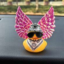 1pc Cute & Cool Duck Shaped Car Ornament Decoration - Yellow - View 1