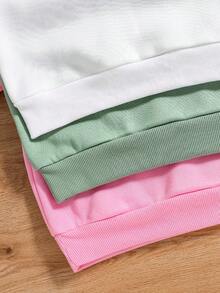 3pcs/Set Toddler Cartoon Printed Warm Crew Neck Sweatshirts - Multicolor - View 5