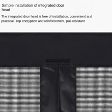 Rideau de porte moustiquaire en fibre de verre magnétique noire, maille dense anti-moustiques pour la maison/le garage, sans perçage, anti-griffures d'animaux, utilisation estivale