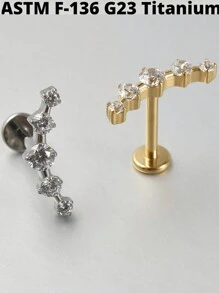 1 件榄尖形锆石 G23 纯钛耳钉 16G 内螺纹 Cz 花形耳轮耳屏穿孔珠宝情人节、妈妈、母亲、母亲节、礼物 - 如圖 - 查看 6