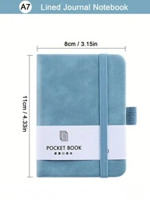 Caderneta de Bolso Pautada Mini A7 com Suporte para Caneta, 100 Folhas/200 Páginas, Tamanho 3,15*4,33 polegadas, Caderno, Caderneta de Trabalho, Caderno, Diário, Bloco de Anotações - Multicolorido - Visão 9