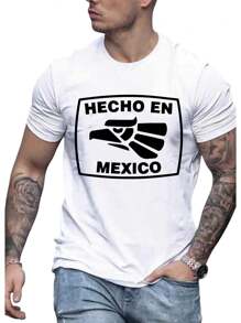 Playera Camiseta para hombre sublimada,HECHO EN MEXICO ,mes patrio 15 de septiembre - Blanco - Ver 1