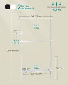 SONGMICS Coat Rack - White - View 4