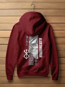 Blusa Moletom Guts Anime Blackswordman CANGURU 2493 - bordô - Visão 1