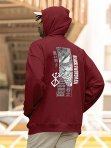 Blusa Moletom Guts Anime Blackswordman CANGURU 2493 - bordô - Visão 5