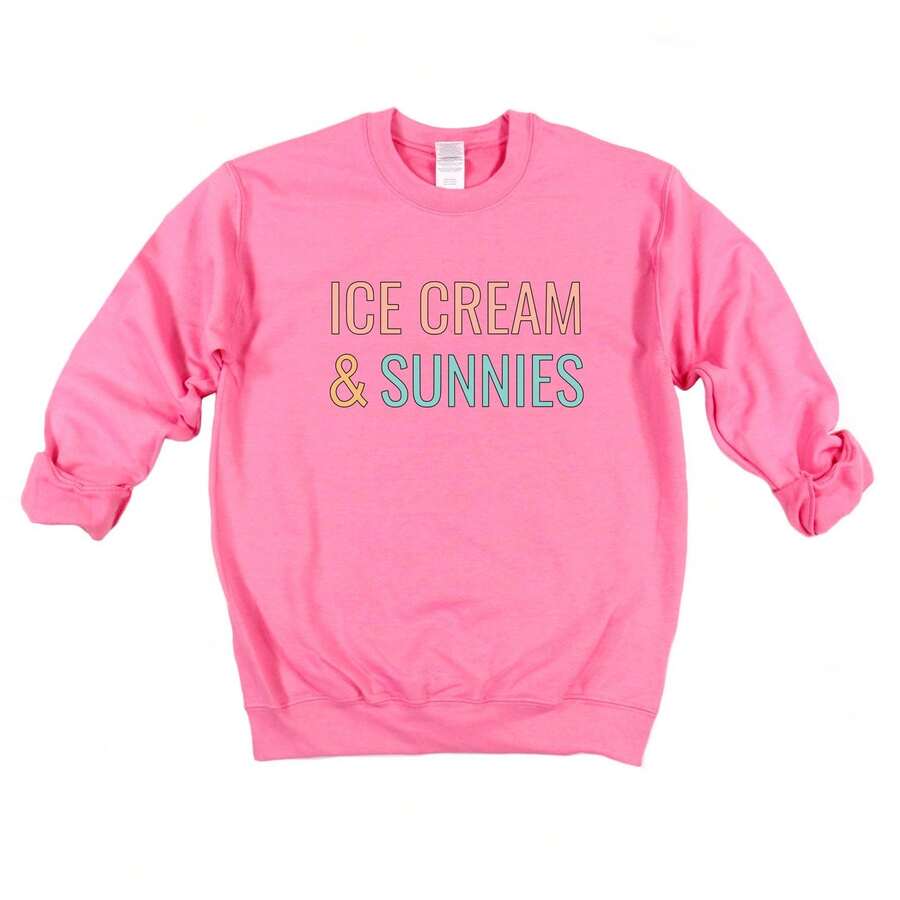 Ice Cream And Sunnies | Youth Sweatshirt - 玫紅色 - 查看 1