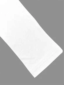 Áo thun dài tay cổ chữ V màu trơn thường ngày cho nữ, mùa thu - trắng - Xem 4