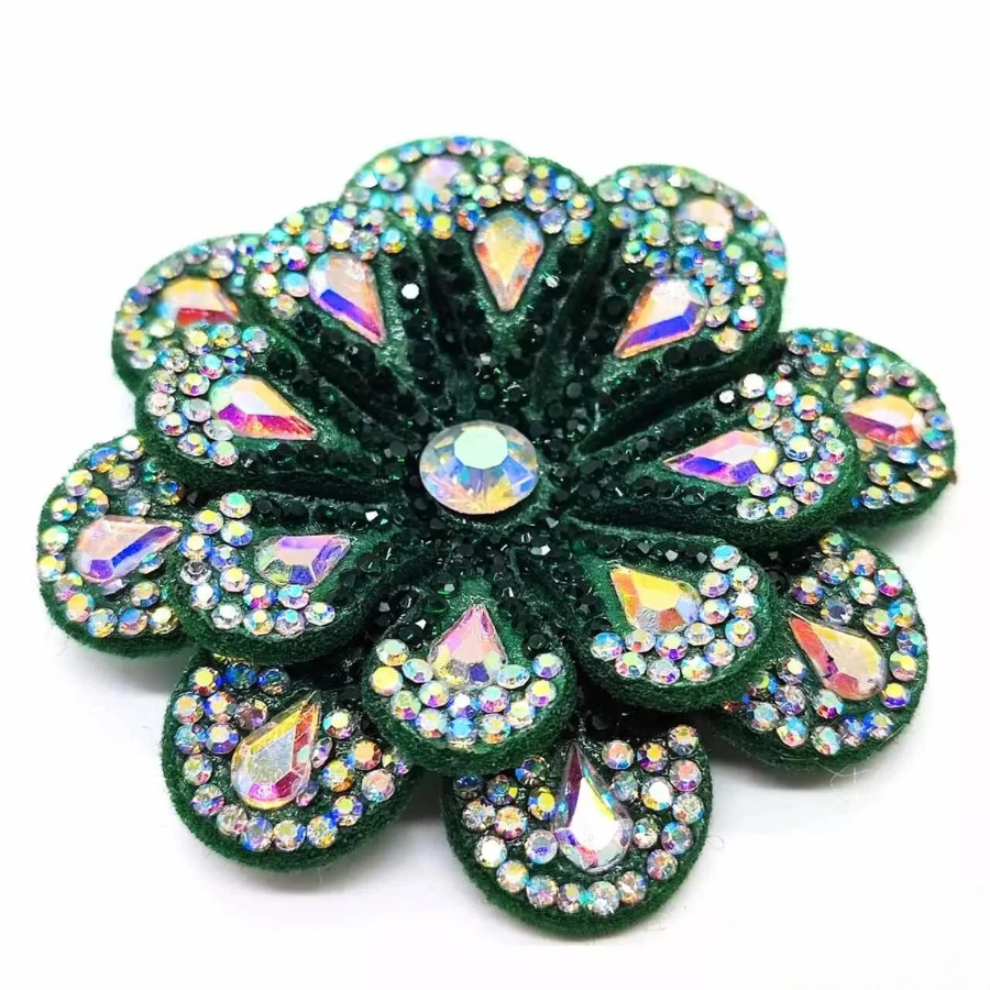 Crystal Rhinestone Flower Applique 60mm 10-Units Ref:22-787 - 綠旗 - 查看 1