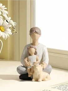 1件小型家庭主题树脂摆件装饰工艺品，适用于书架、书桌、客厅和卧室，非常适合作为婚礼艺术装饰、母亲节礼物、生日礼物、毕业礼物等。 - 彩色 - 查看 10