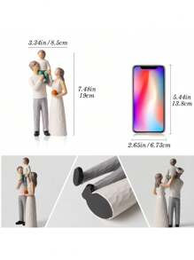 1件小型家庭主题树脂摆件装饰工艺品，适用于书架、书桌、客厅和卧室，非常适合作为婚礼艺术装饰、母亲节礼物、生日礼物、毕业礼物等。 - 彩色 - 查看 7