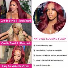 Ginger Orange Lace Front Wigs Human Hair Pre Plucked Body Wave 13x4 Transparent HD Lace Frontal Wigs For Women Human Hair Glueless Colored Wigs 350# Brazilian Remy Human Hair Wig
