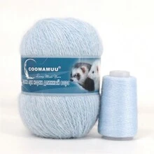 50+20g Long Plush Angola Cashmere Yarn Soft Anti-Pilling Wool Crochet Yarns Fine Crochet Knitting Yarn 1 Skein 340 M 70g Diy Knit - Multicolor - View 30