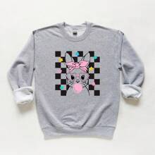 Checkered Groovy Bunny | Youth Sweatshirt