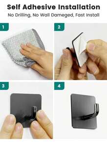 Edelstahl Haken ohne Bohren, starker Klebe-Bademantel- und Handtuchhaken, Wand-Schlüssel-Hänger, Badezimmer- und Küchenzubehör, Halter, Kleiderständer, rostfreie Dusch-Hängevorrichtung, nagel-freier, kleiner Haken-Organizer