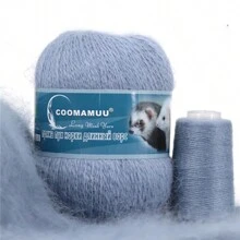 50+20g Long Plush Angola Cashmere Yarn Soft Anti-Pilling Wool Crochet Yarns Fine Crochet Knitting Yarn 1 Skein 340 M 70g Diy Knit - Multicolor - View 15