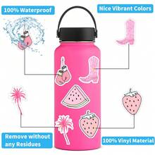 50 张粉色 Preppy 贴纸乙烯基美学贴纸，适用于剪贴簿、日记、笔记本电脑、保险杠、滑板、水瓶、电脑、手机、卡通、安全帽、汽车贴纸和贴花 - 粉色 - 查看 5