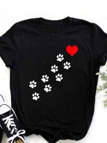 BabyLook Women's Mom Dog Dad Infinite Love Shirt Blouse T-Shirt - 黑色 - 查看 4