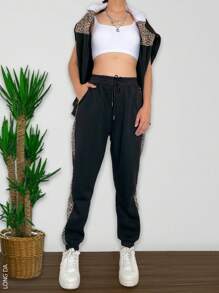 Conjunto homewear deportivo de dos piezas - Negro - Ver 6
