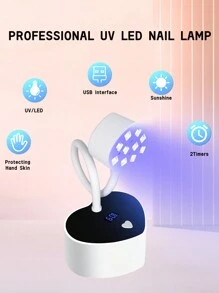1 peça Lâmpada de Gel LED UV para Unhas Luz UV Roxa Máquina de Fototerapia para Unhas, Lâmpada de Manicure Profissional Secador de Esmalte em Gel Ultravioleta de Plástico Lâmpada de Esmalte em Gel UV para Unhas Cura Rápida Secagem Rápida Cola para Esmalte Lâmpada para Assar Unhas Alça Portátil Máquina de Unhas com Grande Espaço Sensor Inteligente Automático para Cura de Esmalte em Gel Uso em Salão e Arte em Unhas DIY para Casa, Melhores Presentes para Meninas, Novos Acessórios para Lâmpada de Unhas para Unhas dos Pés e Unhas Material Escolar - Branco - Ver 3
